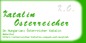 katalin osterreicher business card