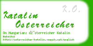 katalin osterreicher business card